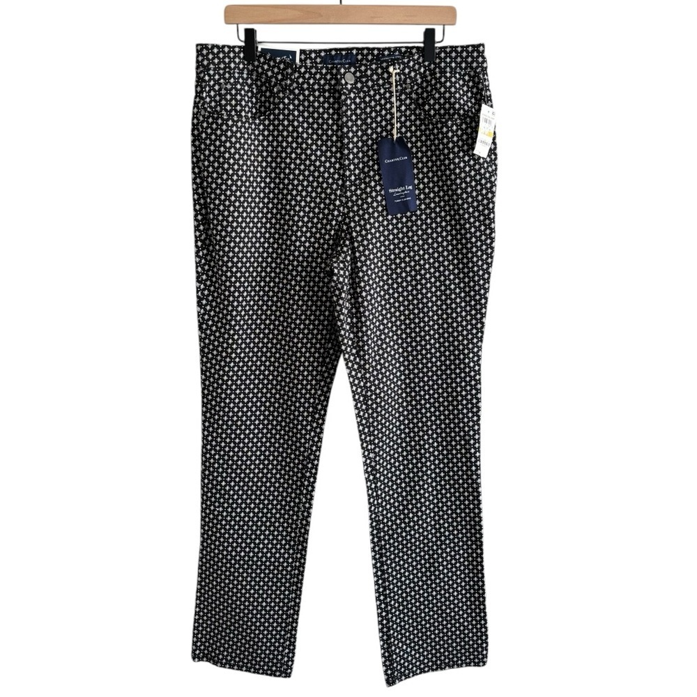 Charter Club Lexington Straight Leg Trouser Pants Casual Preppy Size 14 NWT